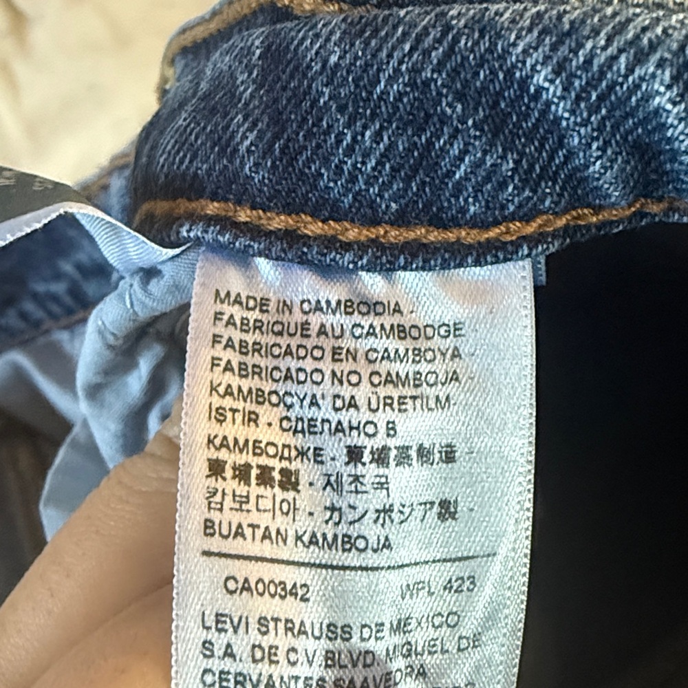 Levi’s Ribcage Straight Dark Wash Jeans Size 28 - Picture 10 of 11